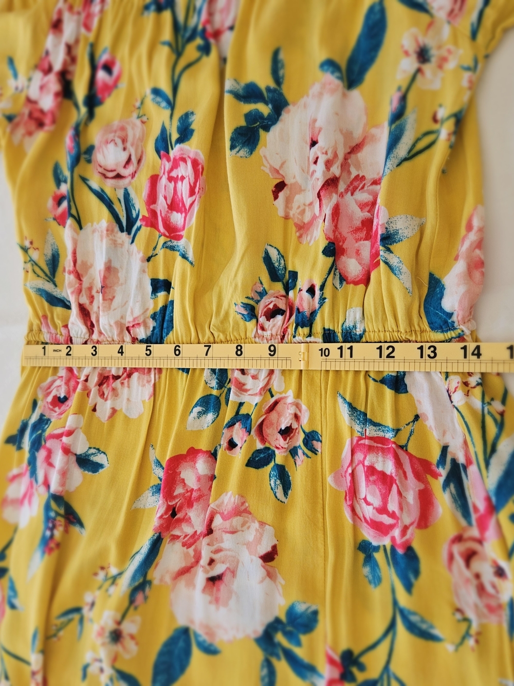 Band of Gypsies Yellow Floral Off Shoulder Maxi Dress L - Picture 12 of 16